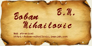 Boban Mihailović vizit kartica